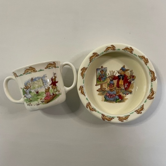 Royal Doulton “Bunnykins” Bone China 2pc Set - Picture 1 of 6
